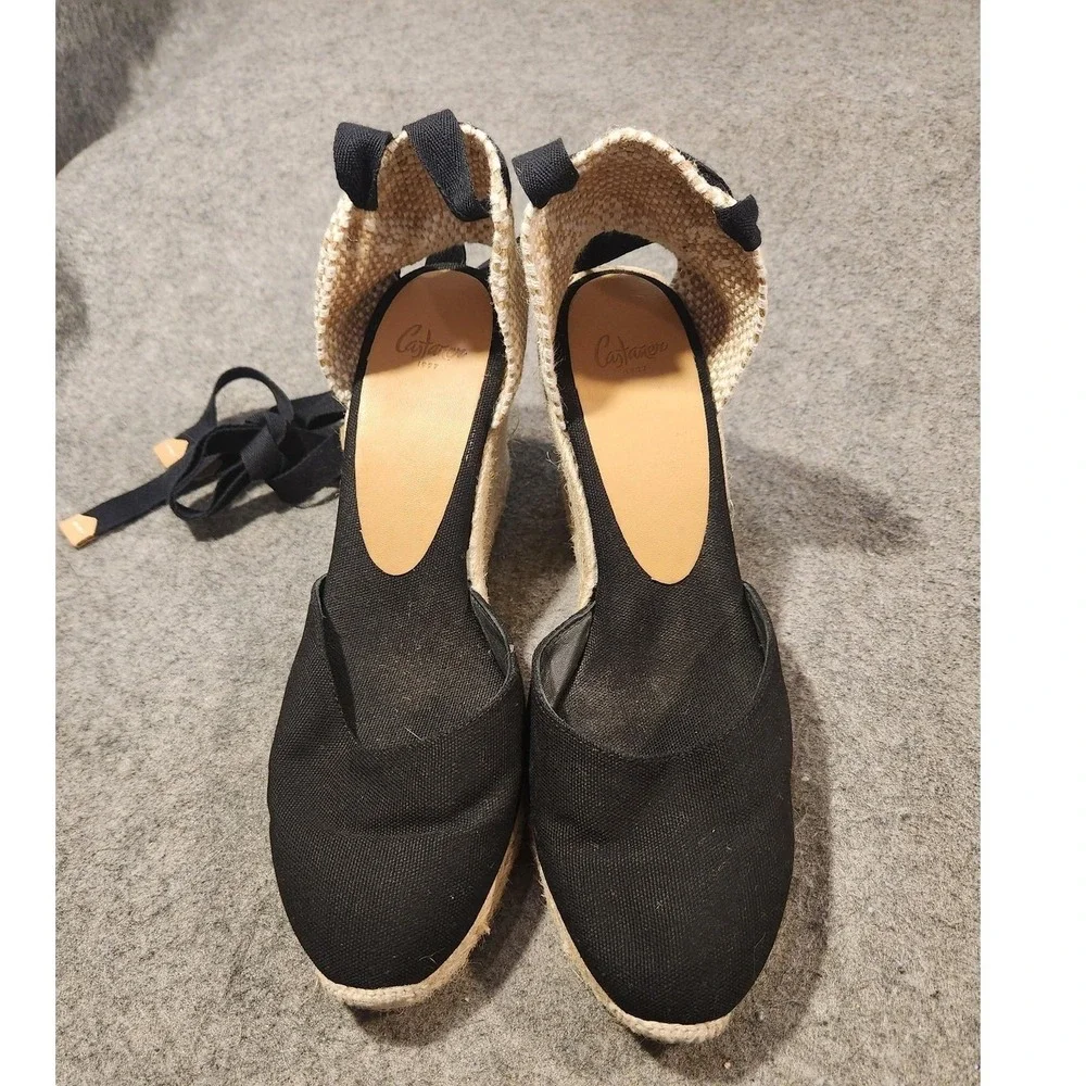 Castaner Carina Canvas Wedge Espadrilles Sandals Shoes Womens Size 9.5 Spain